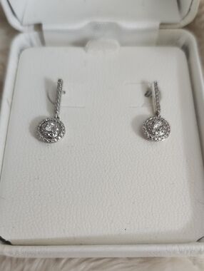 Sterling Silver Crystal Drop Earrings